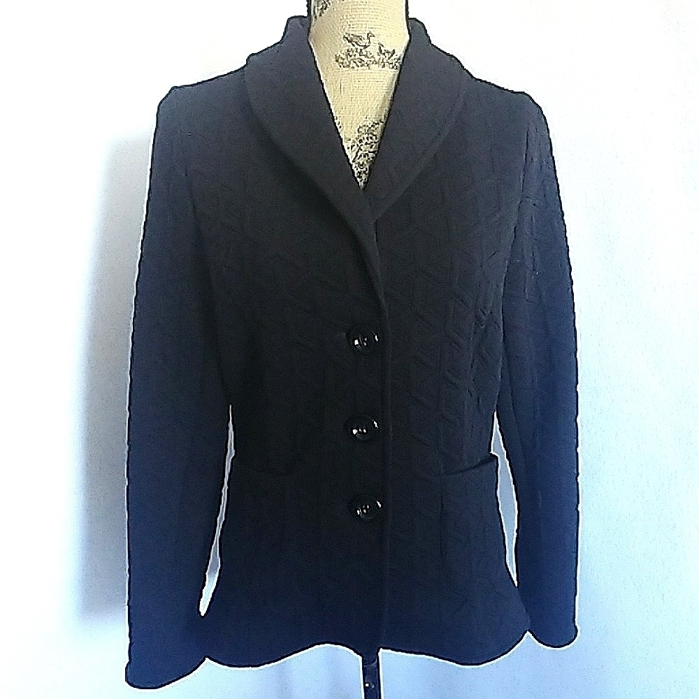 Cheryl Nash Textured Hi Low Blazer Jacket